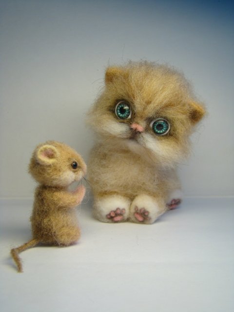 Кошки-мышки. Игрушки валянием из шерсти (фото 6)