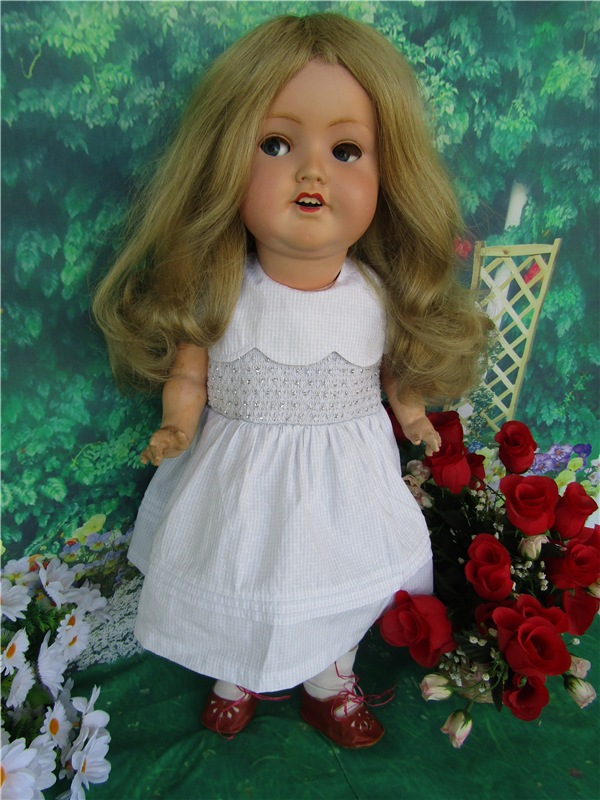 Застенчивая девочка - Весна. Кукла переходного периода Sonneberger Porzellanfabrik 2966 (фото 4)