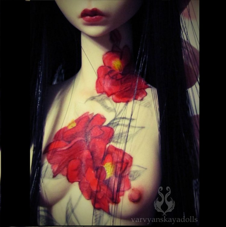 Полиуретановая шарнирная кукла Цубаки (Камелия)