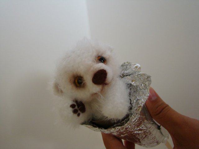 Мишка-эскимо. Игрушка вязанная крючком Ольги Чернухо