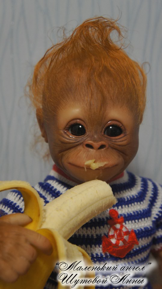 Орангутанчик Смайлик. Кукла-реборн Шутовой Анны