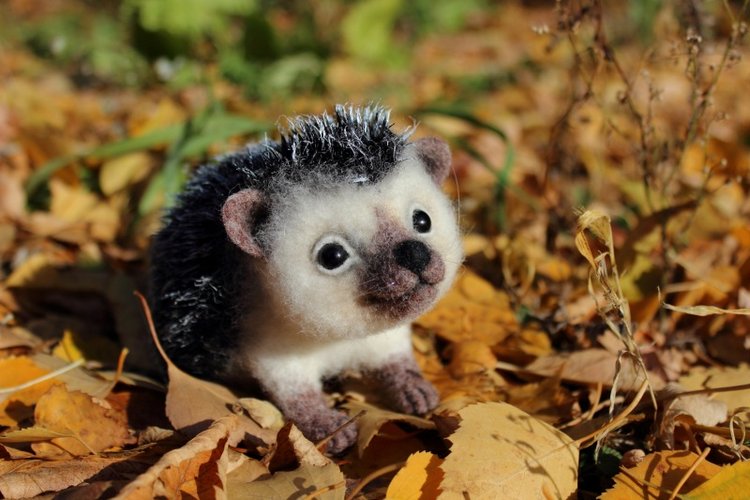 Ежуня. Валяние из шерсти — Валяные игрушки из шерсти: сухое валяние