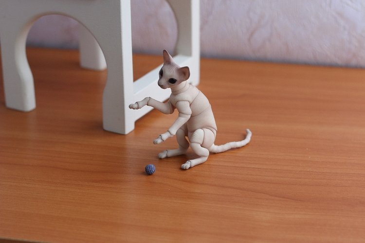 Кот играет с мячиком — Разные куклы BJD (БЖД): редкие бренды