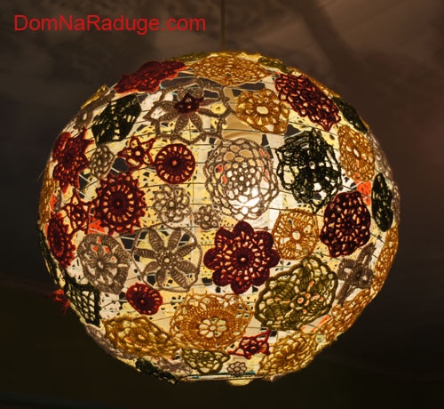 Абажуры из вязаных салфеток