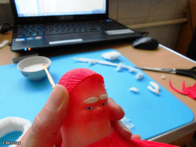 Реставрация антикварной новогодней игрушки из ваты. Снегурочка и Дед Мороз. +БОНУС, папье маше из ваты