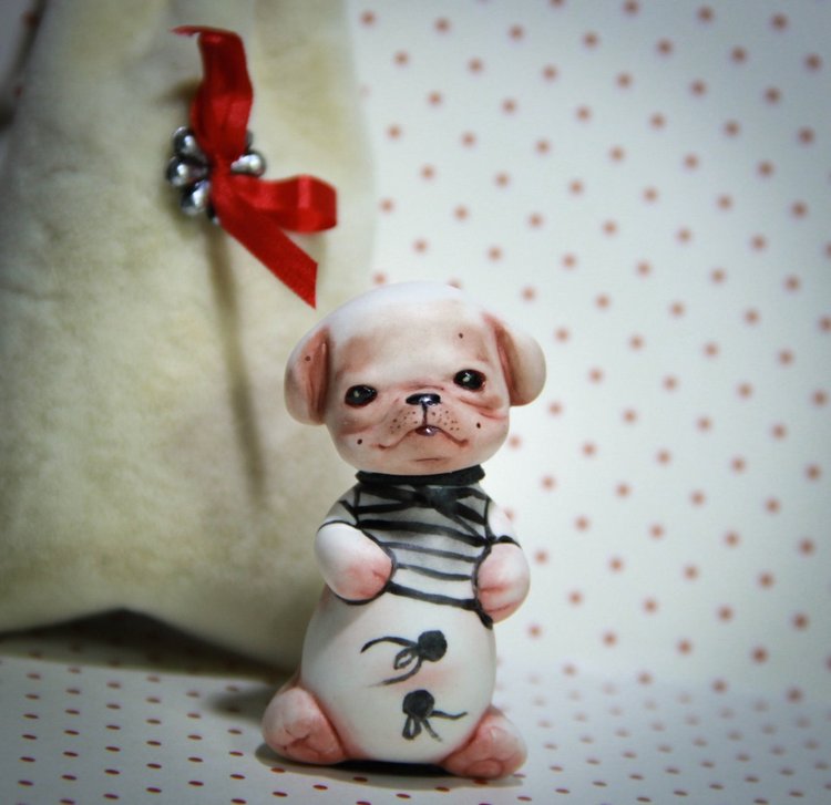 Фарфоровые щенки — Лепка авторских игрушек и папье (фото 3)