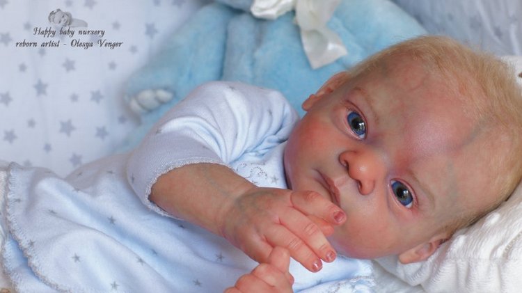Златовласый малыш с глазами цвета незабудок. Мой Максюша, кукла реборн Олеси Венгер (фото 4)