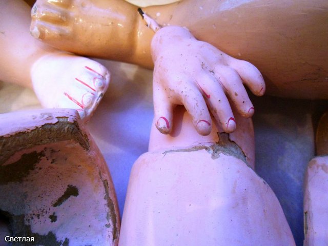 Как я чищу антикварных кукол. Следы времени или грязь? + БОНУС, находим руку мастера