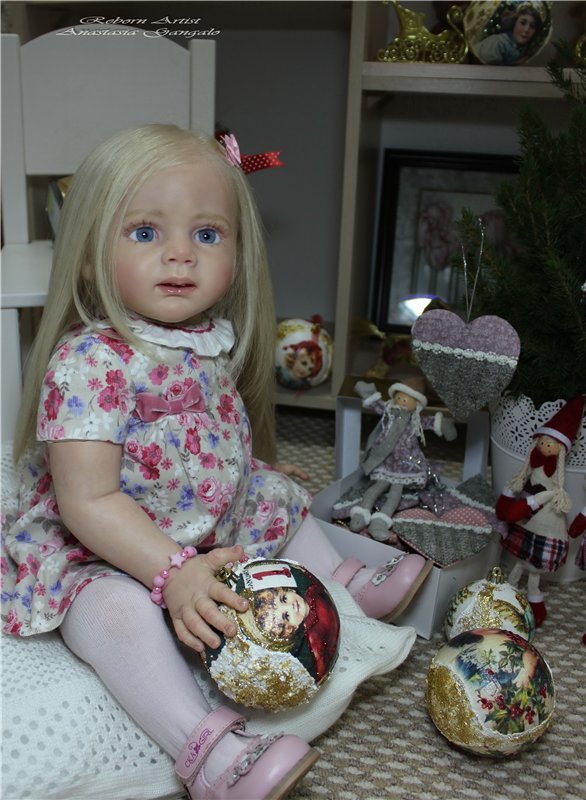 Фридолиночка-в преддверии нового года. Кукла реборн Анастасии Гангало (фото 2)