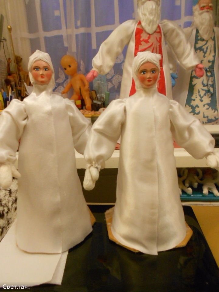 МК: "Новогодняя парочка - Дед Мороз и Снегурочка. Воронежской ФИ. После полной реставрации, с заменой элементов декора"