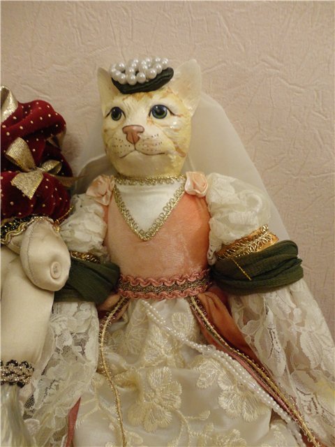 Повесть о Ромео и Джульетте. Куклы-коты коты из фарфора - Katerines collection (фото 7)