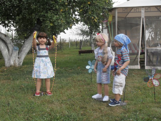 Джинсовое чаепитие.Annecke и Ethan от Monika Levenig и Millie от Monika Peter-Leicht