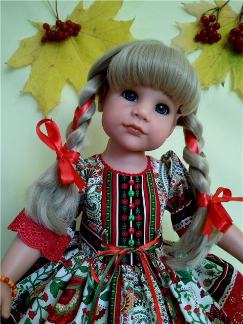 Новые платьица "Калинка-малинка" для Ханночек Gotz (фото 10)