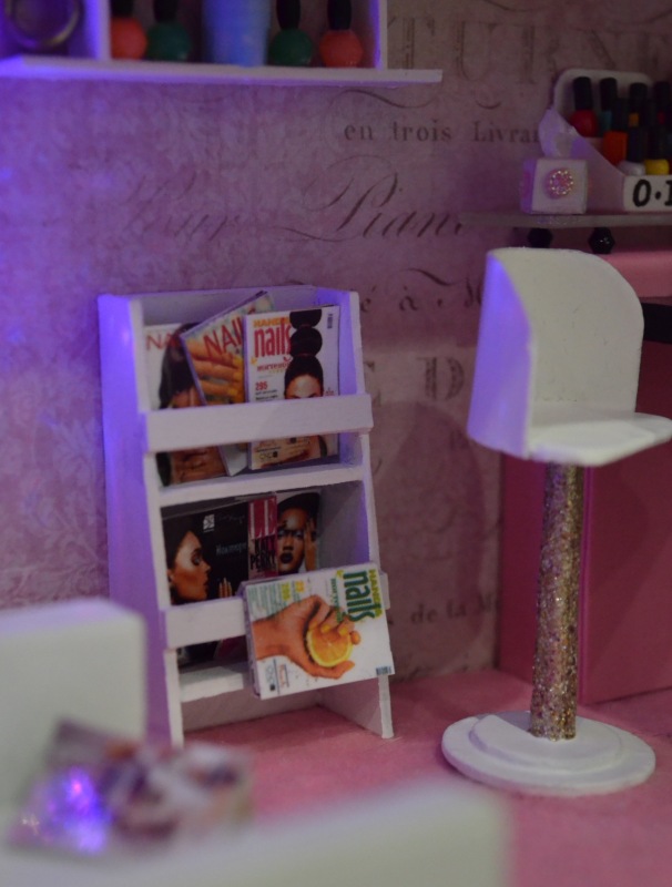 Полочка с миниатюрой "Маникюрный салон"+шкатулка+светильник