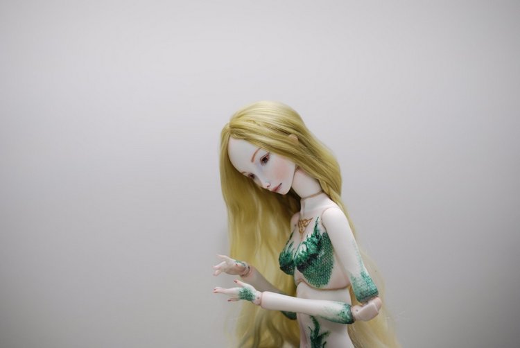 Новый образ для русалки. Фарфоровая кукла Ручной работы