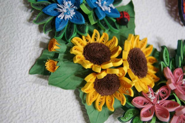 Веночек в цветочек. Квиллинг (фото 9)