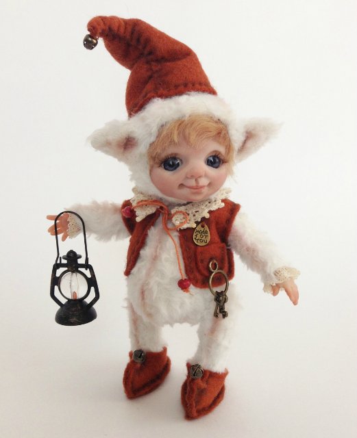 Рождественские эльфики. Авторские куклы тедди долл Анны Добряковой (фото 8)