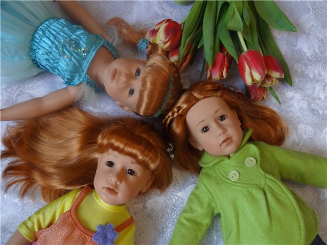 Рыжики весной. Куклы Готц
