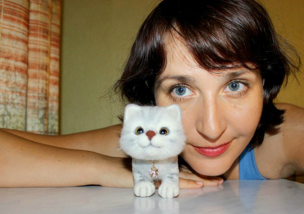 Котики моей сестры. Игрушки валянием из шерсти (фото 3)