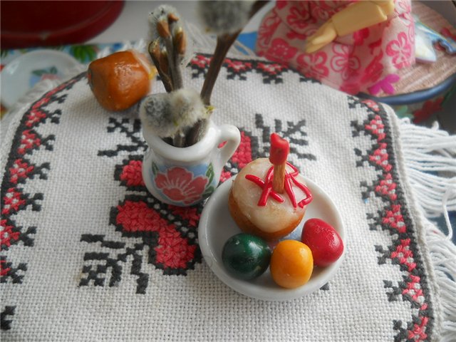 Куличи! Праздничный стол для кукол. Миниатюра