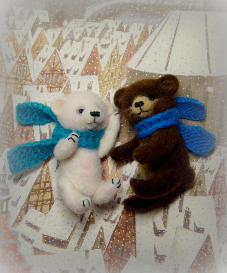 Осенние медвежата. Авторские игрушки валянием из шерсти Ольги Чернухо (фото 2)