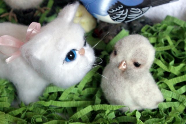 Моя кошечка валянием из шерсти готова