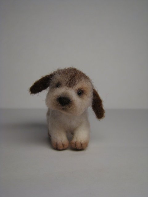 Щенок неизвестной породы. Авторская игрушка валянием из шерсти Ольги Чернухо (фото 3)