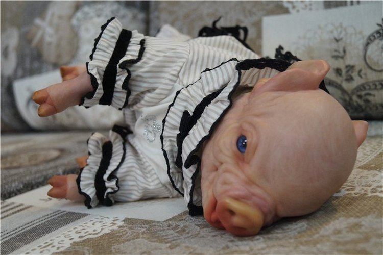 Пухля в новом образе-свинка реборн Рязановой Елены (фото 10)