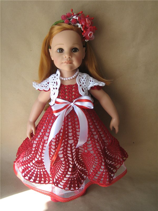 Наряд №2... вишневый) — Одежда и обувь для кукол своими руками: фото