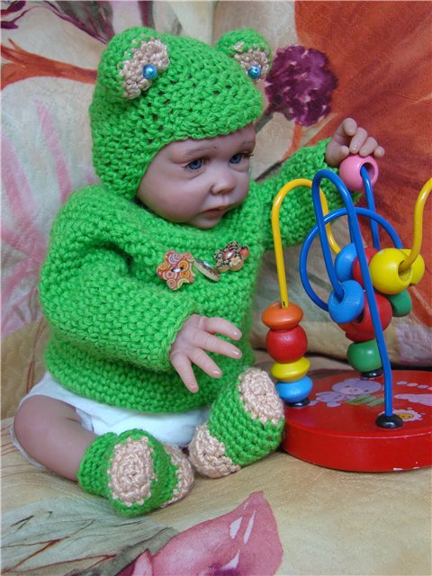 Маленький лягушонок. Авторская кукла Кондрашовой Ирины (фото 2)