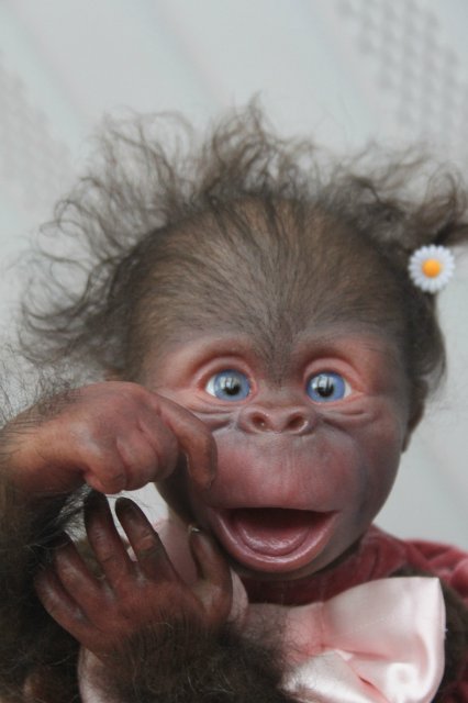 Манюня - обезьянка реборн Элины Кудрявцевой