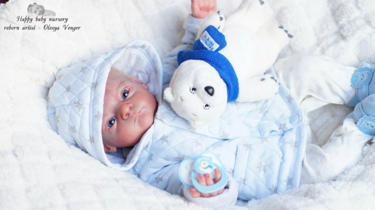 Златовласый малыш с глазами цвета незабудок. Мой Максюша, кукла реборн Олеси Венгер