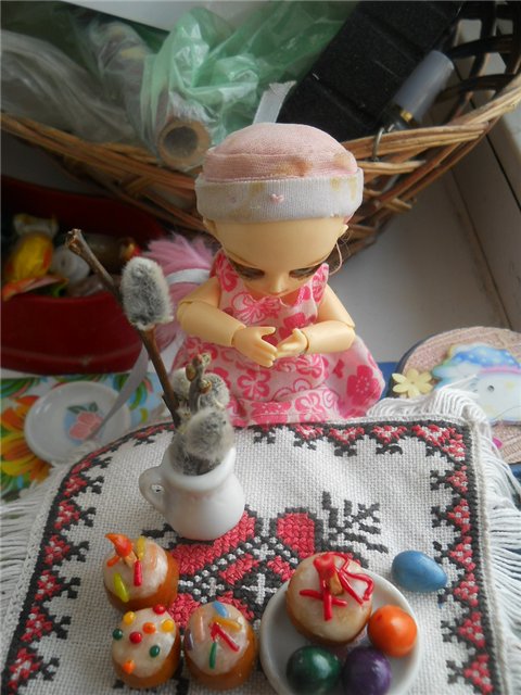 Куличи! Праздничный стол для кукол. Миниатюра