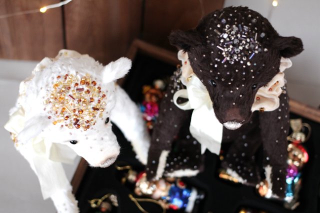 Мишки тедди День и Ночь. Авторские игрушки Татьяны Матляк