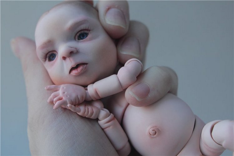 Пробный мэйк шарнирной куклы. Фото 18+