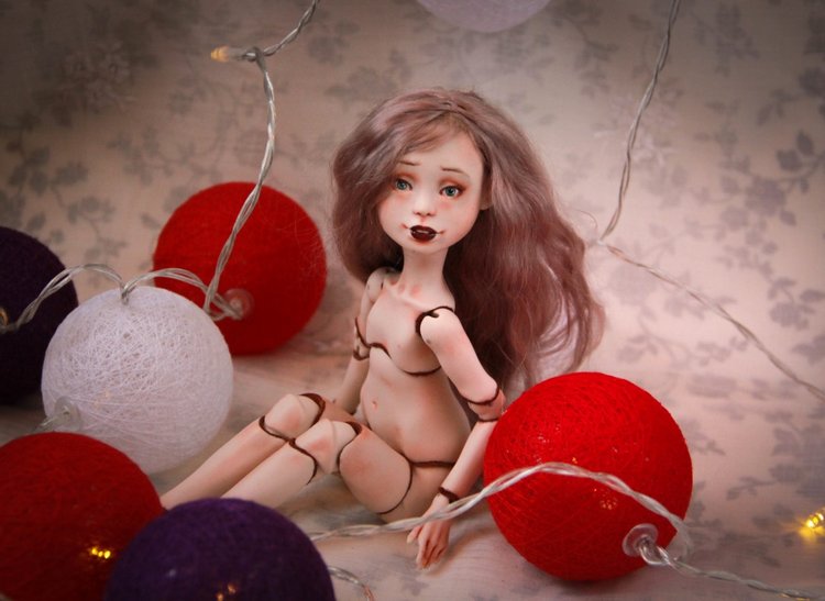 Анук. Маленькая эльфийка. Фарфоровая шарнирная кукла (фото 8)