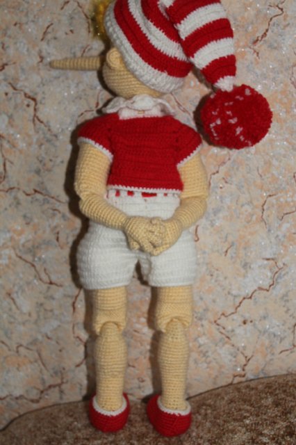 Вязаный шарнирный буратино (фото 7)