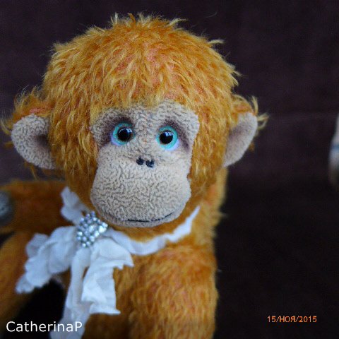 Мартышка и очки — Текстильные игрушки и примитивы: кофейные (фото 3)