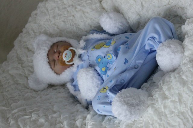 Спящий малышок Жульенчик. Куколка реборн Вишни Виктории