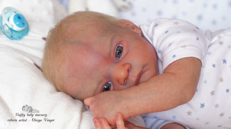 Златовласый малыш с глазами цвета незабудок. Мой Максюша, кукла реборн Олеси Венгер