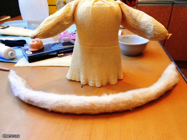 Реставрация антикварной новогодней игрушки из ваты. Снегурочка и Дед Мороз. +БОНУС, папье маше из ваты