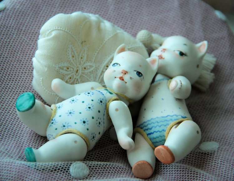 Новый проект "Кошка на ладошке". Фарфоровые куклы (фото 6)