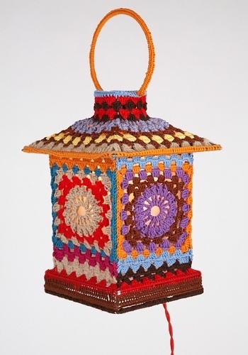 Абажуры из вязаных салфеток