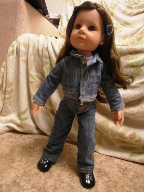 Самопальный джинсовый костюмчик для Готц (фото 4)