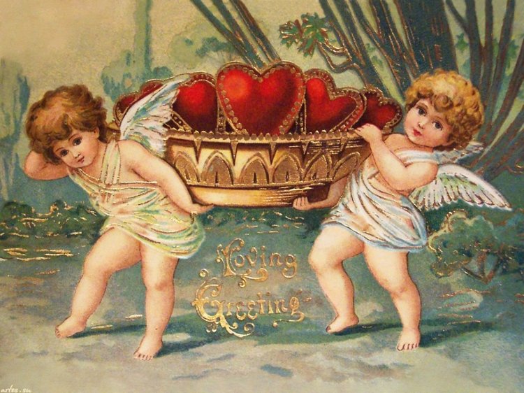 Старинные открытки с Денем Святого Валентина | Бэйбики Старинные открытки с Денем Святого Валентина