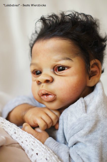 Афро-реборненочек истинный мальчишка Асриель Asriel прототип Беаты Вежбицки, Польша