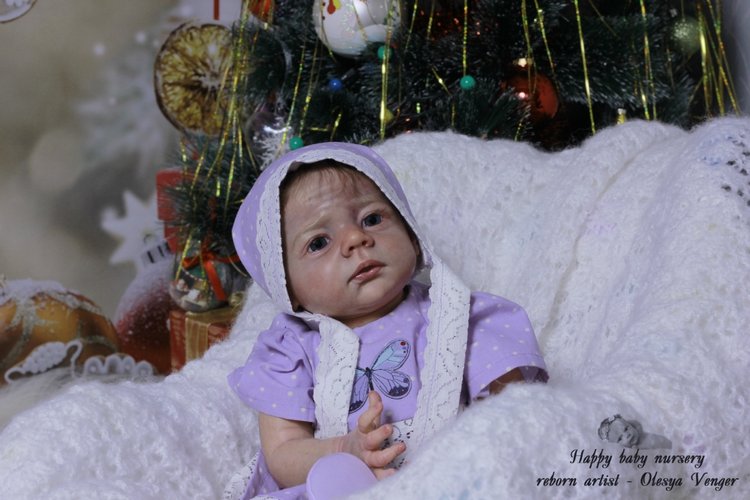 Моё предновогоднее чудо, моя Карлотта. Кукла реборн Олеси Венгер (фото 10)