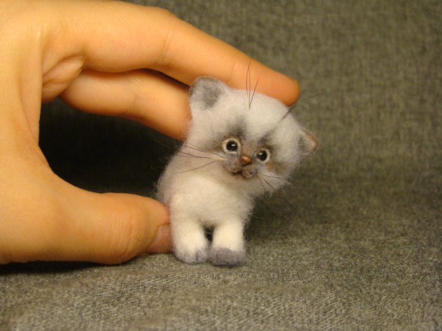 Котейка. Авторская игрушка валянием из шерсти Ольги Чернухо