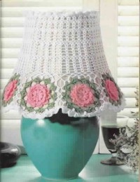 Абажуры из вязаных салфеток