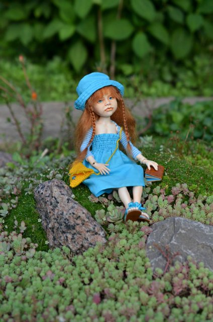 Кукла из шерсти для валяния - Рыжая мечтательница Матильда